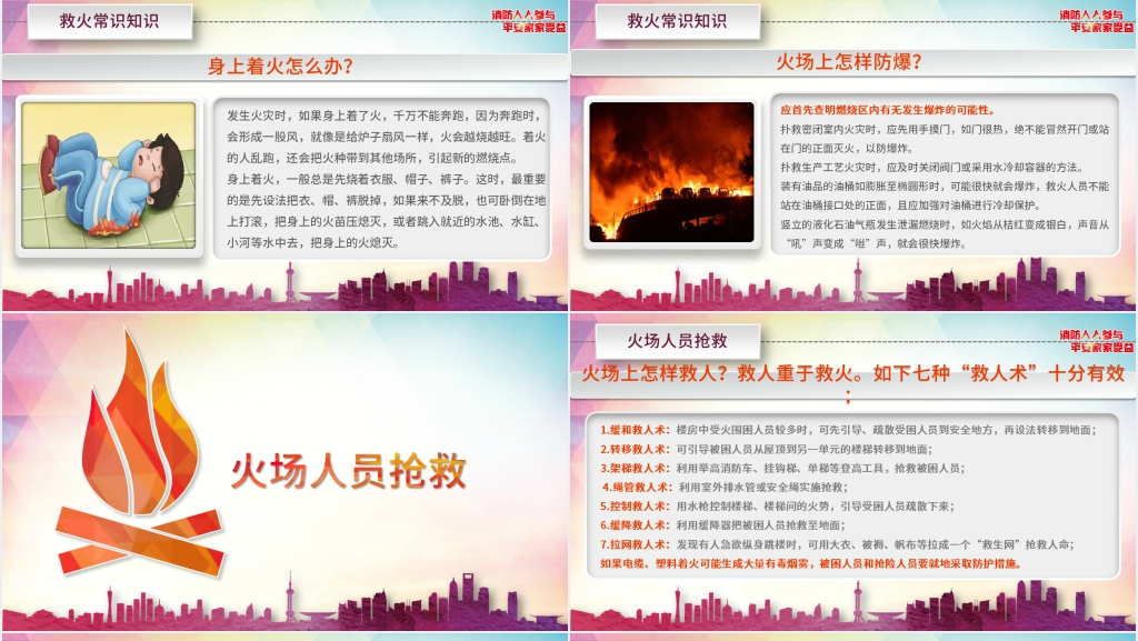 关注消防知识提高消防意识PPT模板 关注消防知识提高消防意识PPT模板