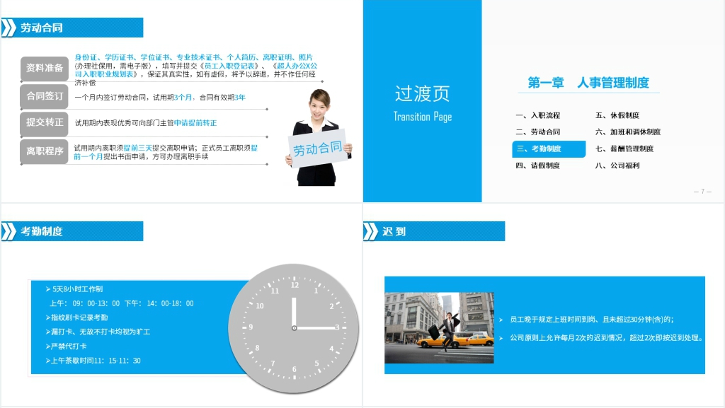 新入职员工宣传手册PPT模板