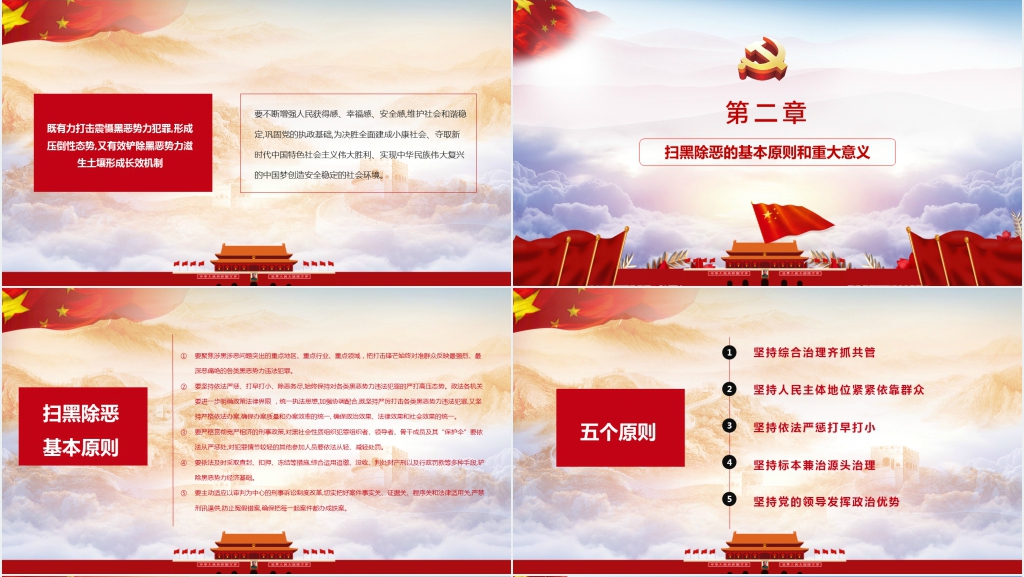 出重拳扫黑恶保平安PPT党课