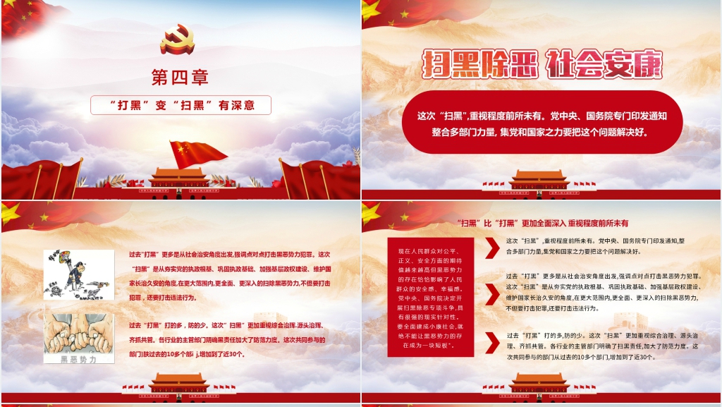 出重拳扫黑恶保平安PPT党课