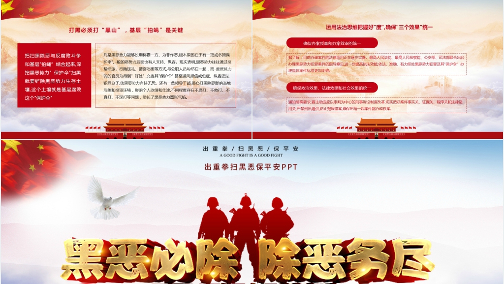 出重拳扫黑恶保平安PPT党课