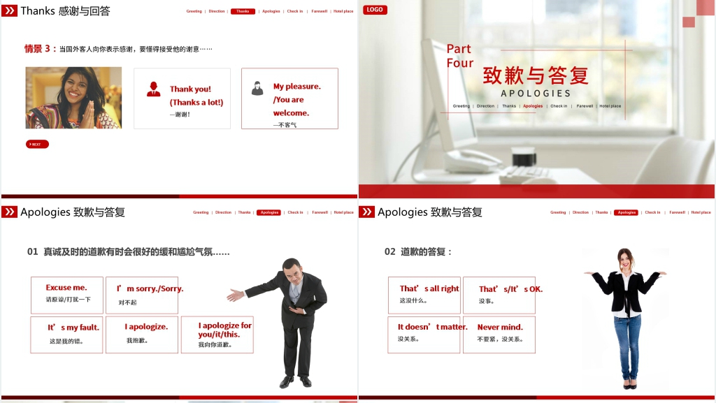 酒店服务英语基础培训文档PPT模板 酒店服务英语基础培训文档PPT模板