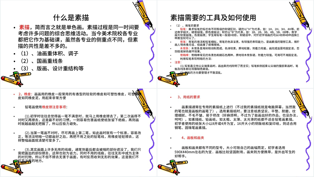 美术素描基础课程教学PPT模板 美术素描基础课程教学PPT模板