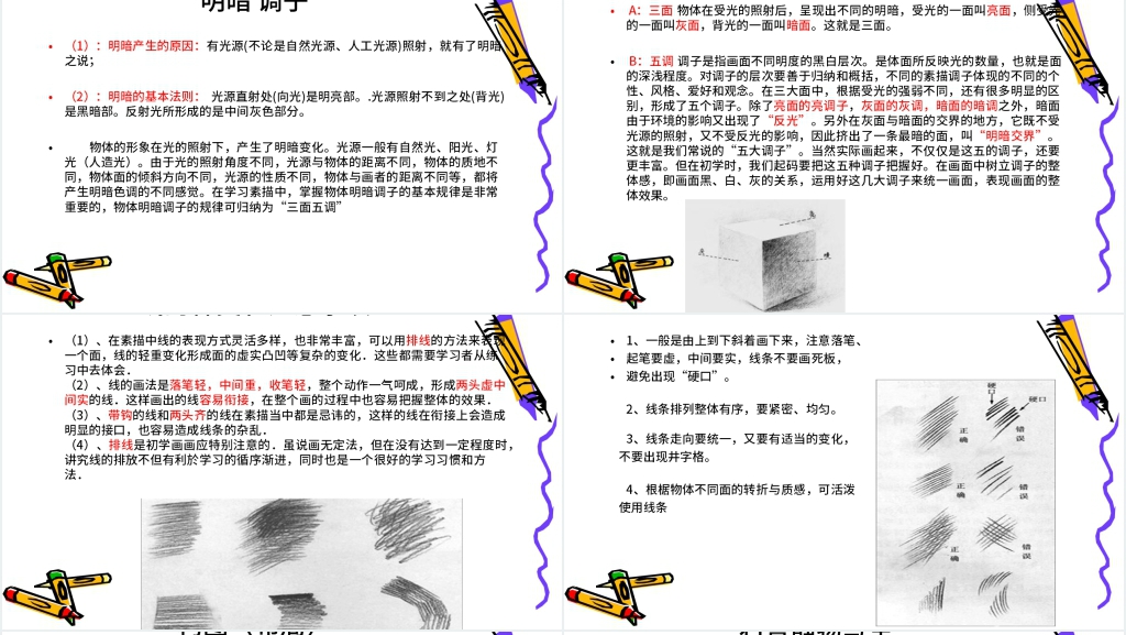 美术素描基础课程教学PPT模板 美术素描基础课程教学PPT模板
