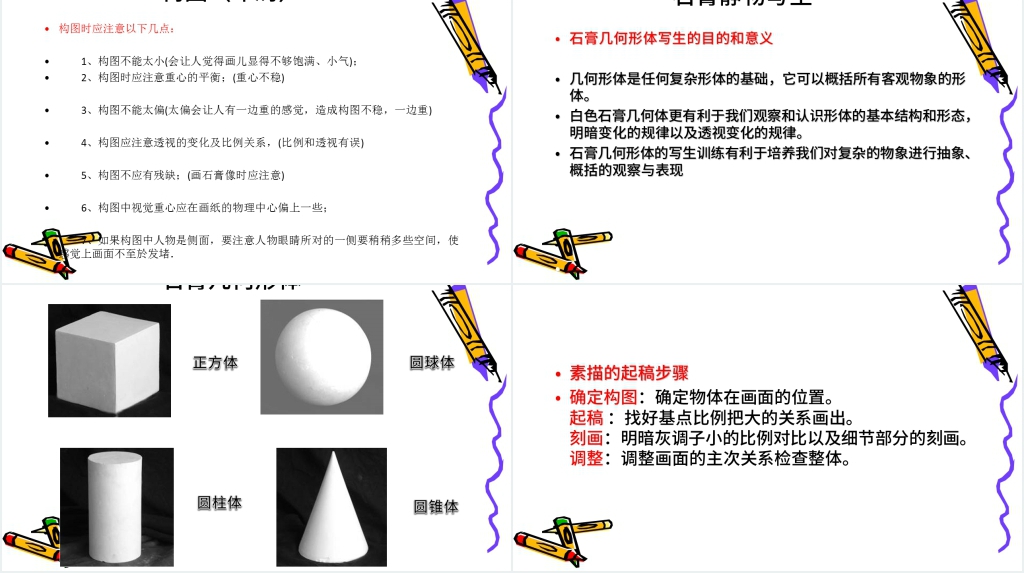 美术素描基础课程教学PPT模板 美术素描基础课程教学PPT模板