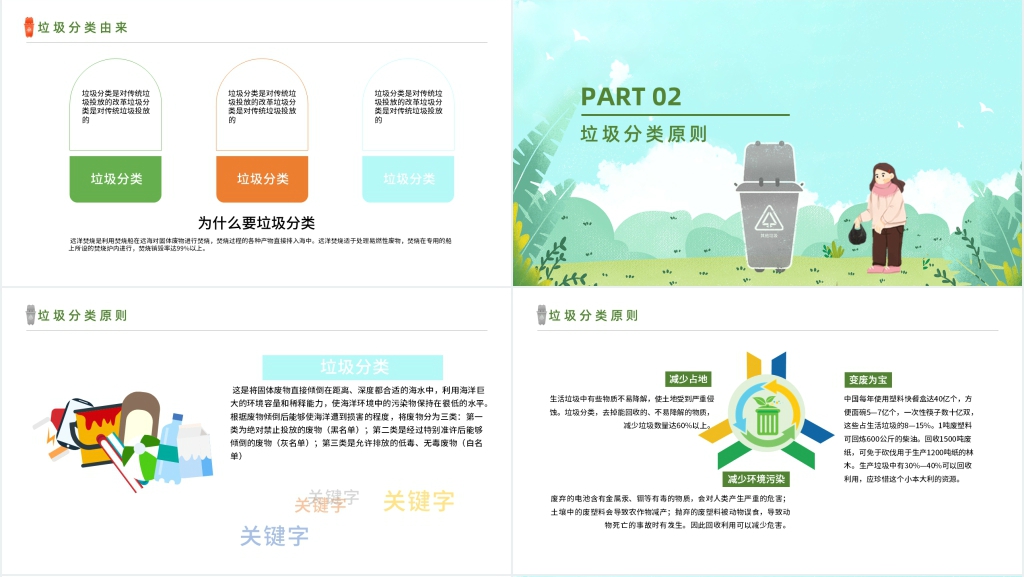 垃圾分类垃圾桶卡通画PPT课件 垃圾分类垃圾桶卡通画PPT课件