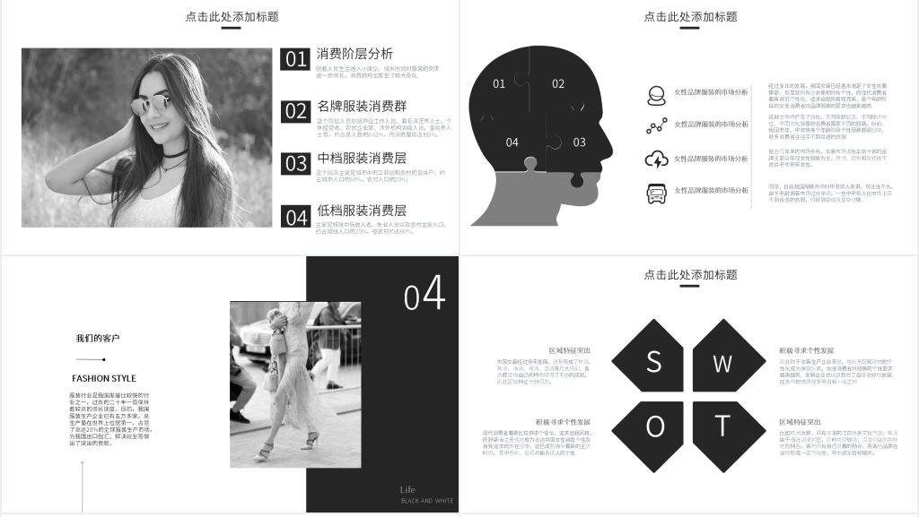 黑白广告杂志创意设计PPT模板