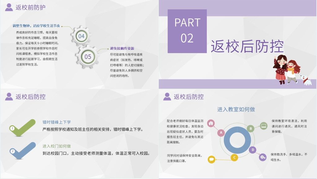 卡通风开学返校疫情防控知识PPT课件 卡通风开学返校疫情防控知识PPT课件