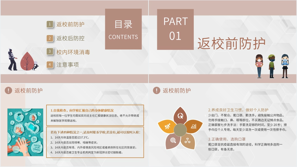 简洁疫情期间学校消毒PPT模板 简洁疫情期间学校消毒PPT模板
