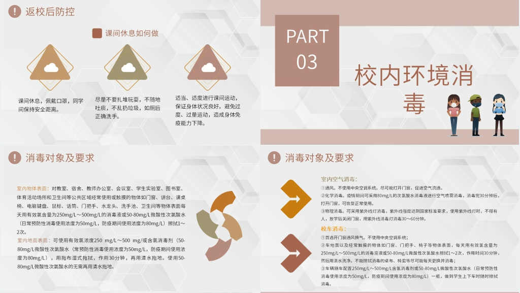简洁疫情期间学校消毒PPT模板 简洁疫情期间学校消毒PPT模板