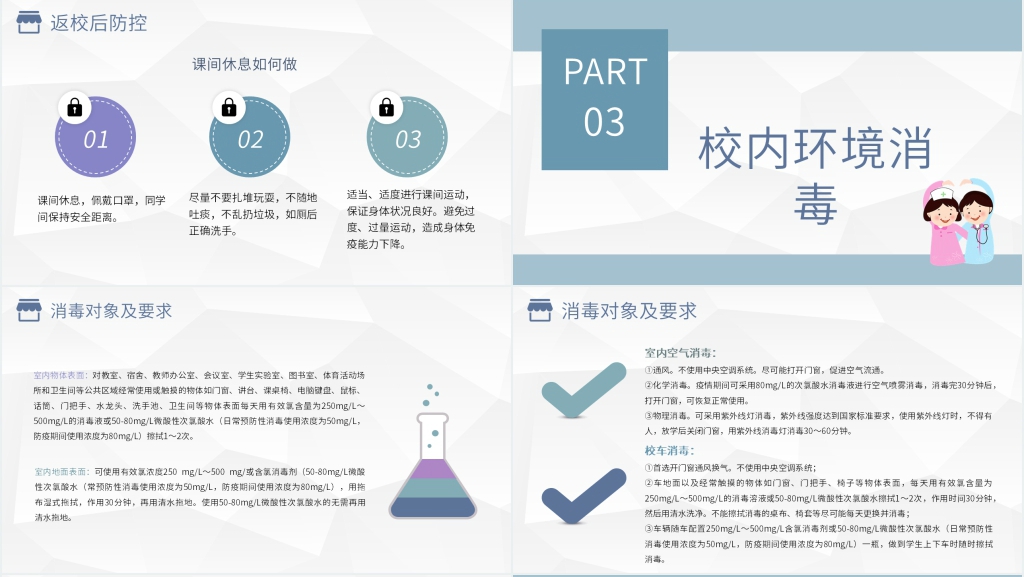 卡通风开学返校疫情防控PPT课件 卡通风开学返校疫情防控PPT课件