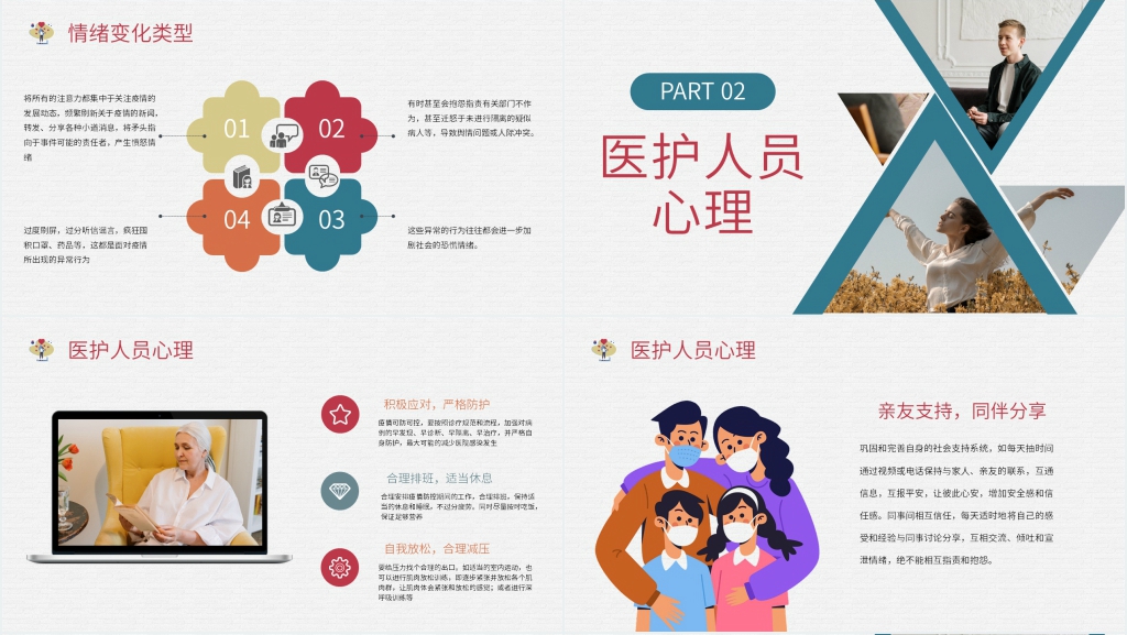 简洁疫情下的心理健康防护PPT模板 简洁疫情下的心理健康防护PPT模板