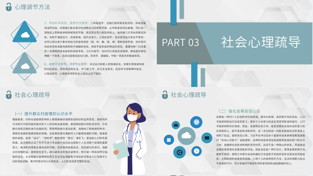 简约疫情心理健康教育宣传PPT课件 简约疫情心理健康教育宣传PPT课件