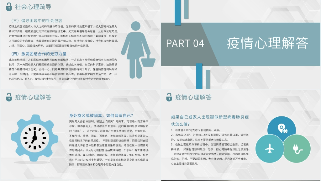 简约疫情心理健康教育宣传PPT课件 简约疫情心理健康教育宣传PPT课件