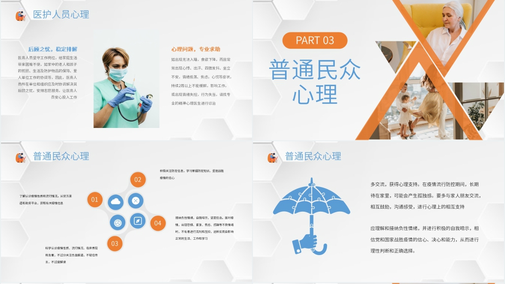 简约疫情心理健康的调适PPT模板 简约疫情心理健康的调适PPT模板