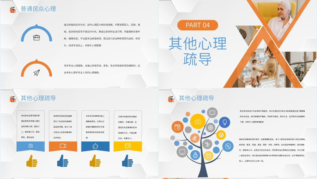 简约疫情心理健康的调适PPT模板 简约疫情心理健康的调适PPT模板