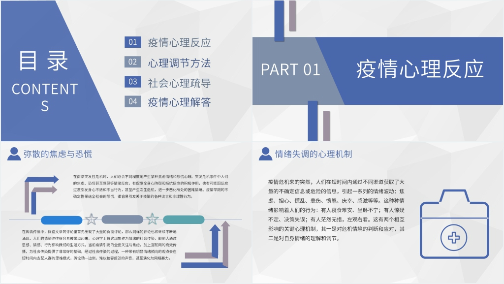 简约心理健康与疫情PPT模板 简约心理健康与疫情PPT模板