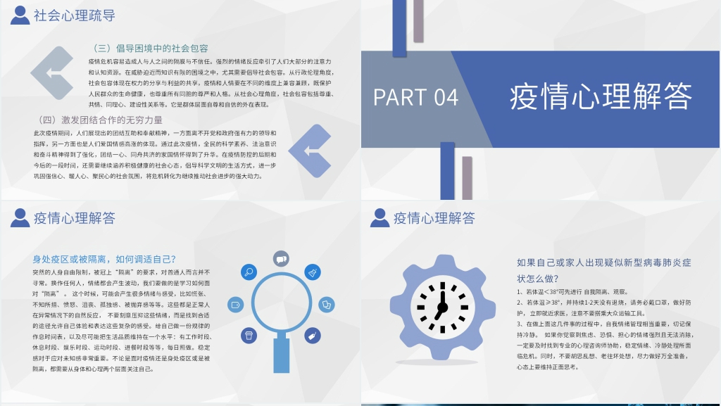 简约心理健康与疫情PPT模板 简约心理健康与疫情PPT模板