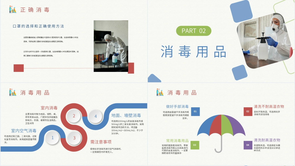 简约新冠疫情消毒方法PPT模板 简约新冠疫情消毒方法PPT模板