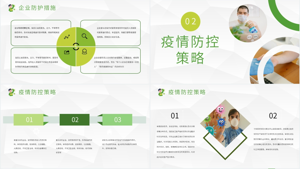 简约企业新冠疫情防控宣传教育PPT模板 简约企业新冠疫情防控宣传教育PPT模板