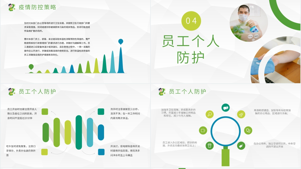 简约企业新冠疫情防控宣传教育PPT模板 简约企业新冠疫情防控宣传教育PPT模板