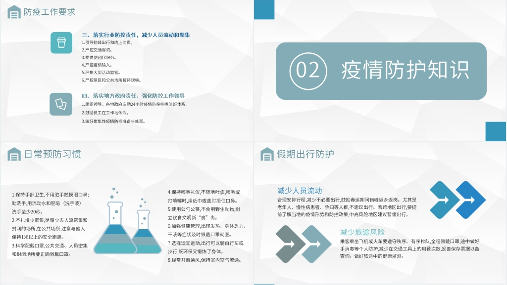 简约春节假期疫情防护PPT模板 简约春节假期疫情防护PPT模板