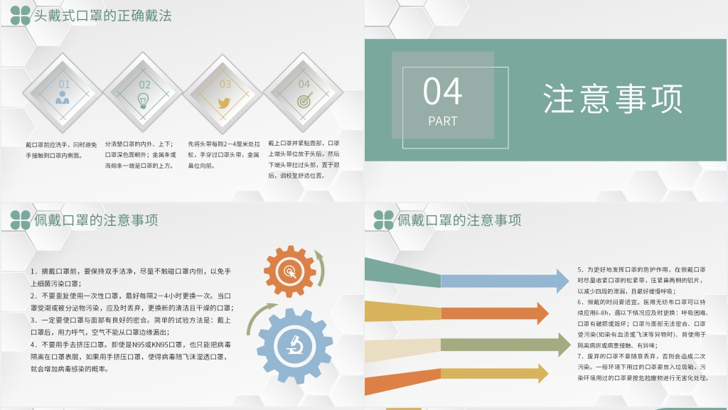 简约新冠口罩使用方法PPT模板 简约新冠口罩使用方法PPT模板