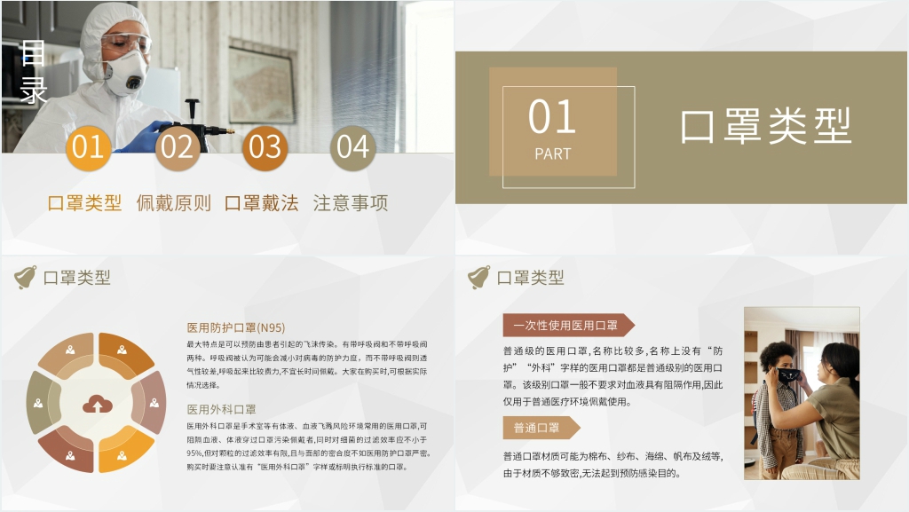 简约防疫期口罩宣传PPT模板 简约防疫期口罩宣传PPT模板