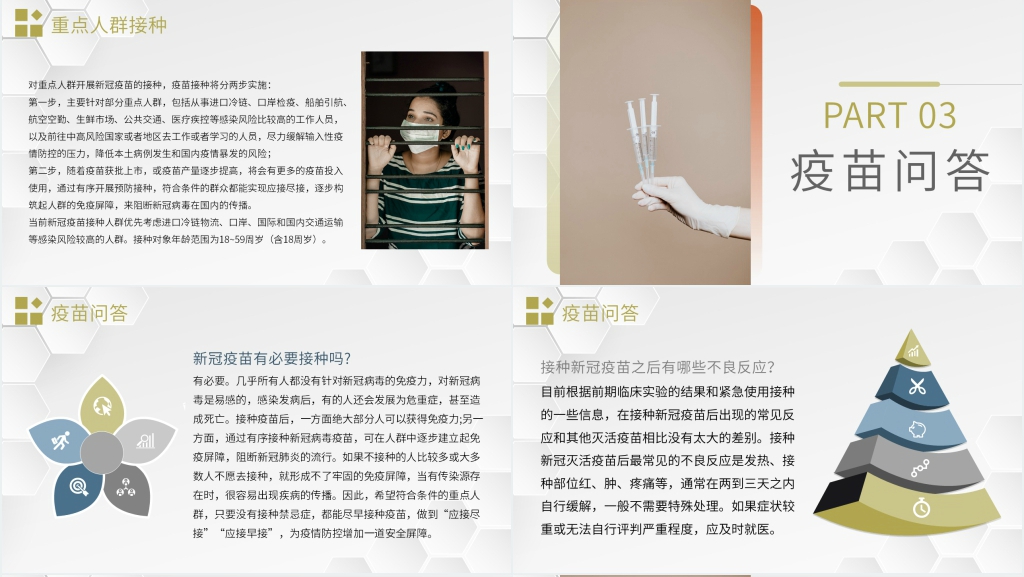 简约新冠疫苗接种科普小知识PPT模板 简约新冠疫苗接种科普小知识PPT模板