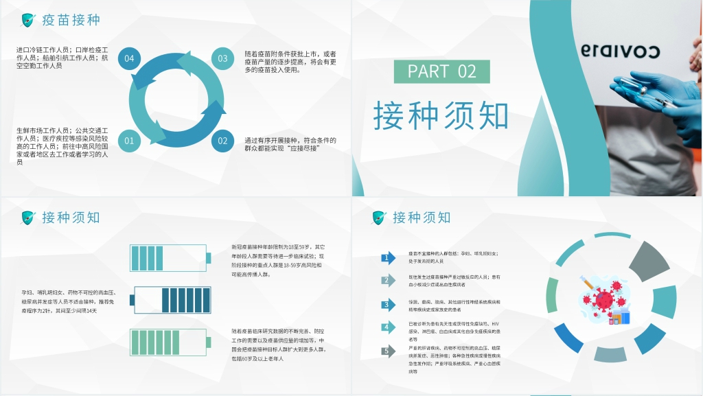 简约打新冠疫苗宣传PPT模板 简约打新冠疫苗宣传PPT模板