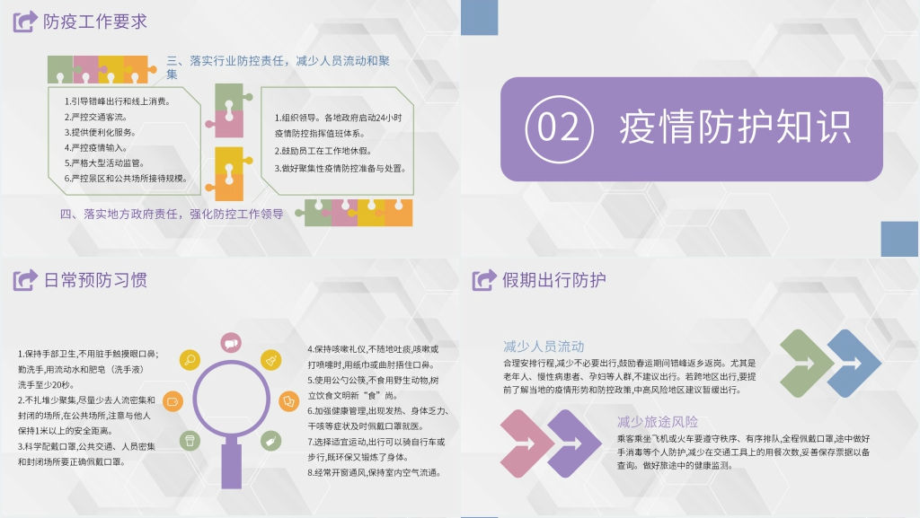 简约科学防疫健康过年PPT模板 简约科学防疫健康过年PPT模板