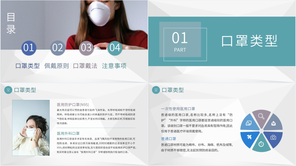 简约疫情口罩作用PPT模板 简约疫情口罩作用PPT模板