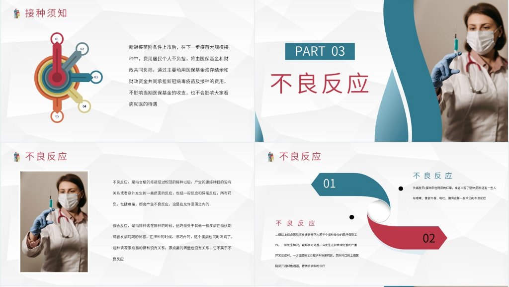 简约新冠肺炎疫苗接种PPT课件版模板