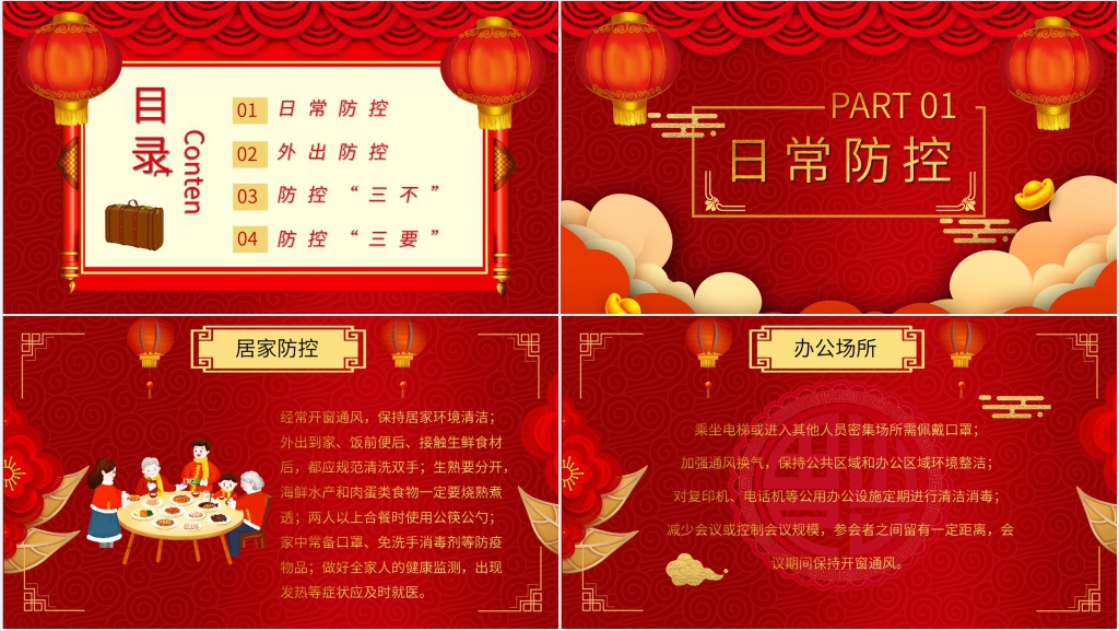 春节疫情防疫出行篇PPT模板 春节疫情防疫出行篇PPT模板