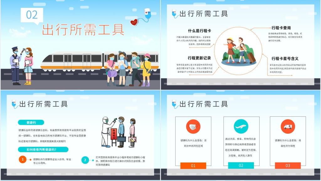 假期出行安全疫情防控PPT模板 假期出行安全疫情防控PPT模板