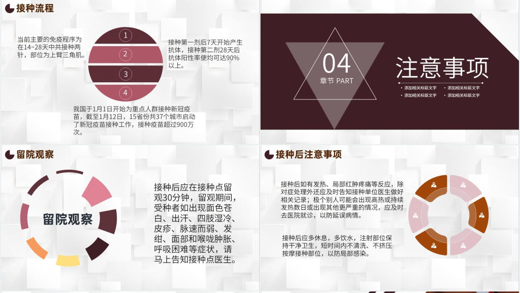 注射新冠疫苗前后注意事项PPT模板 注射新冠疫苗前后注意事项PPT模板