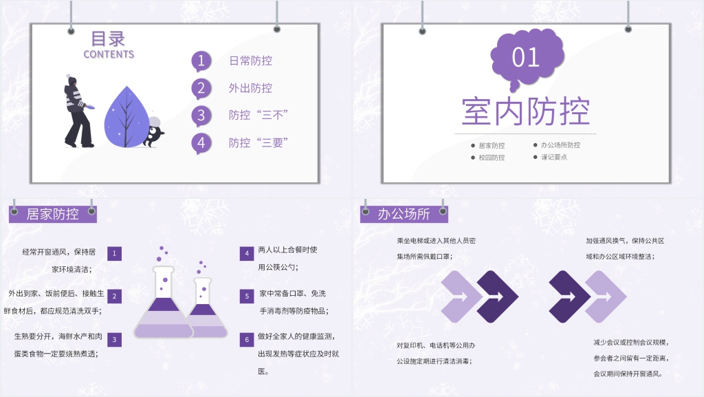 冬季疫情安全防控知识PPT模板 冬季疫情安全防控知识PPT模板