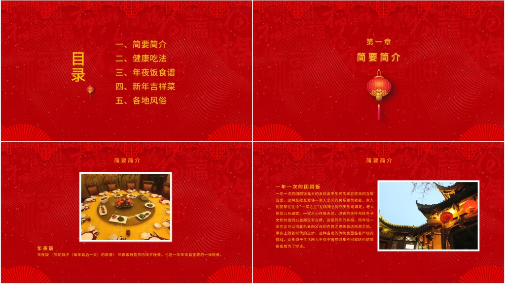 除夕的习俗宣讲PPT模板 除夕的习俗宣讲PPT模板