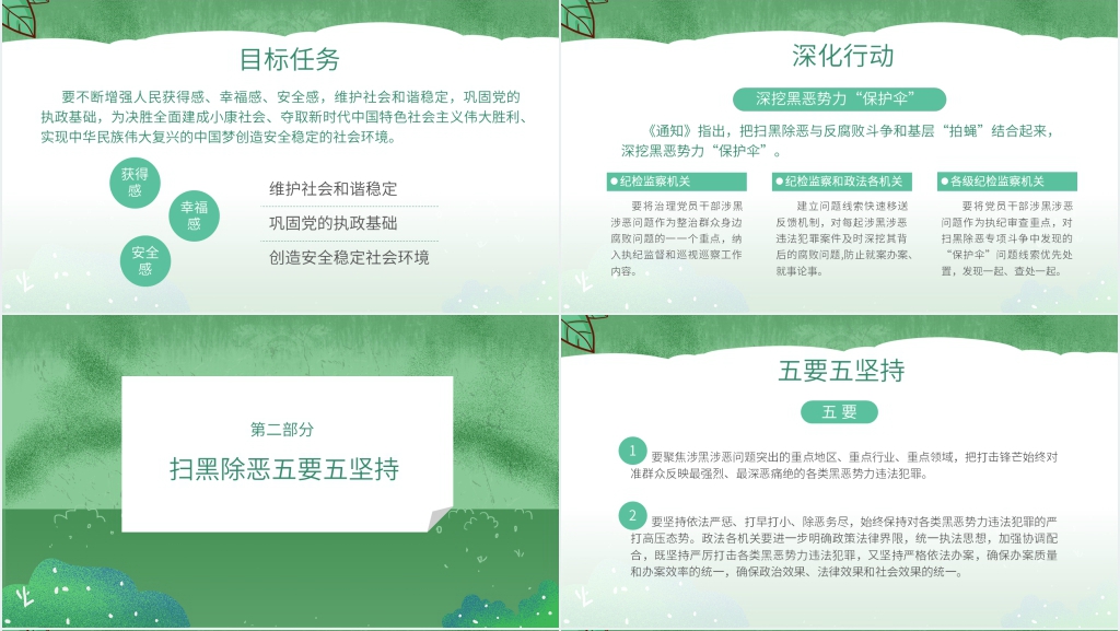 重拳出击铲除黑恶PPT模板