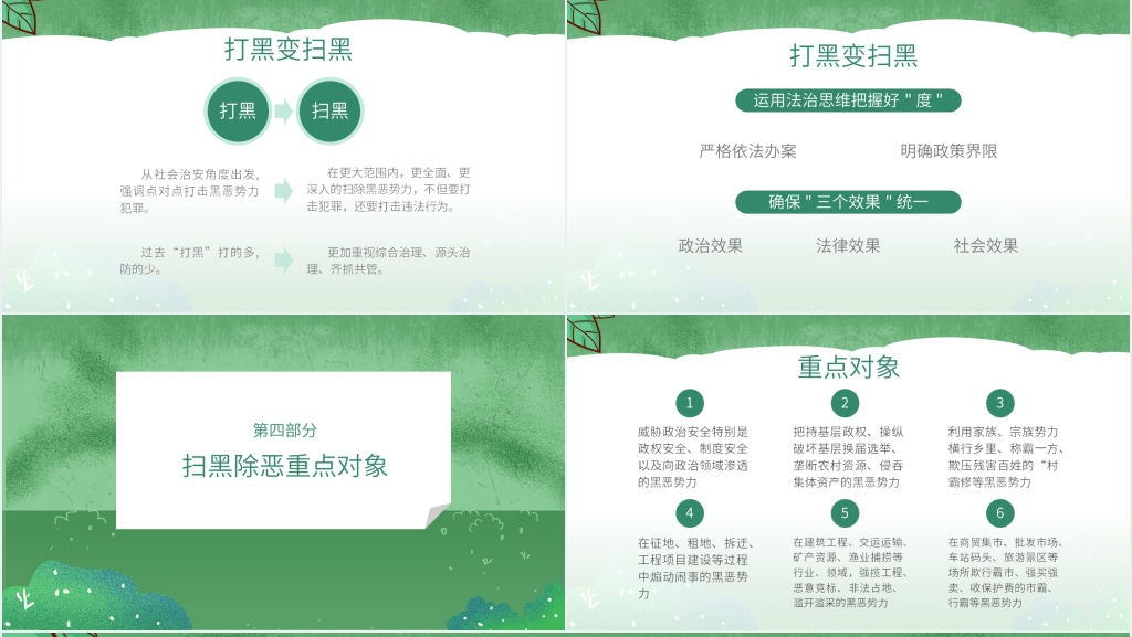 重拳出击铲除黑恶PPT模板