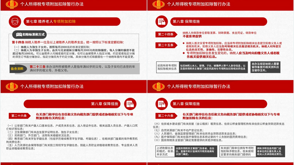 个人所得税专项附加扣除暂行办法规PPT党课 个人所得税专项附加扣除暂行办法规PPT党课