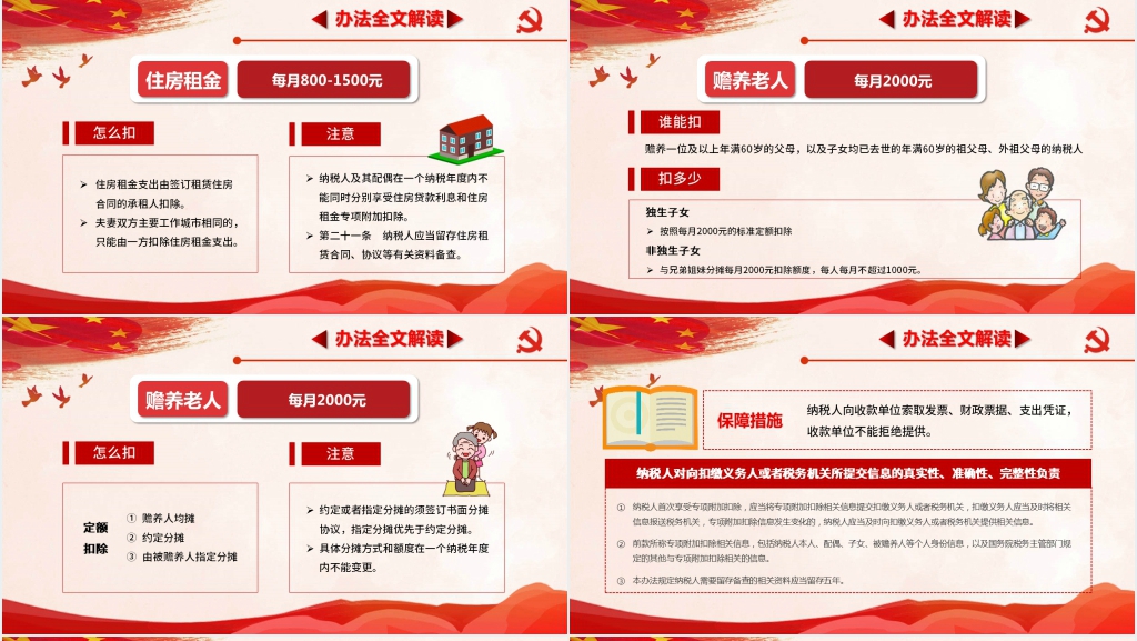 个人所得税专项附加扣除暂行办法PPT党课 个人所得税专项附加扣除暂行办法PPT党课