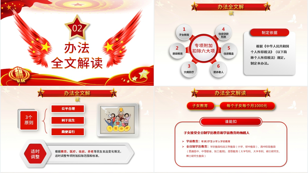 个税专项附加扣除法暂行办法解读PPT党课 个税专项附加扣除法暂行办法解读PPT党课