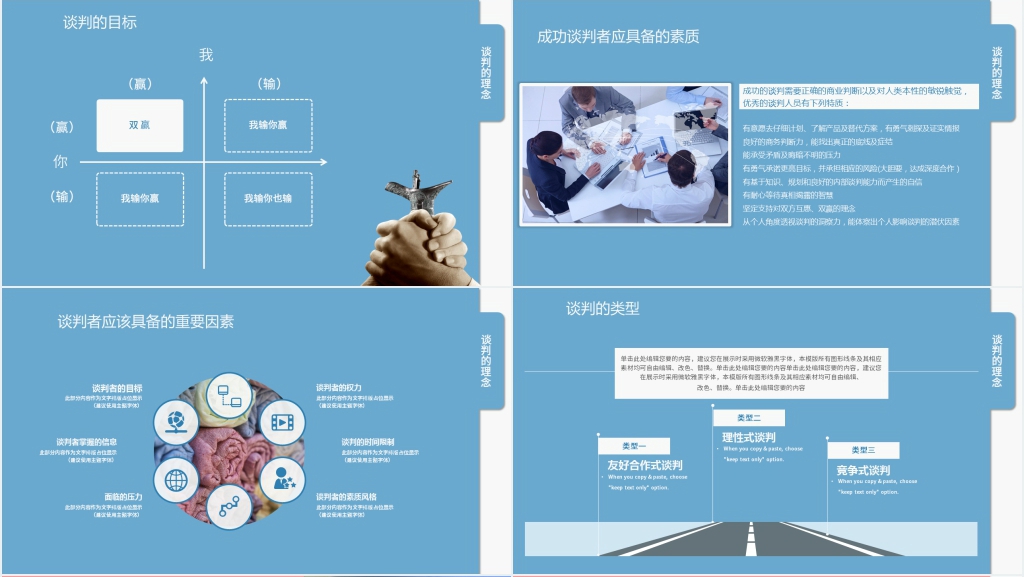 高效沟通和商务谈判技巧PPT模板 高效沟通和商务谈判技巧PPT模板