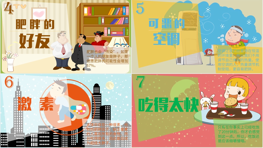 14个你绝对想不到的发胖习惯PPT模板