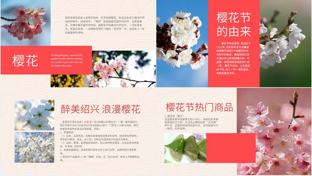日本樱花节文化介绍PPT模板 日本樱花节文化介绍PPT模板