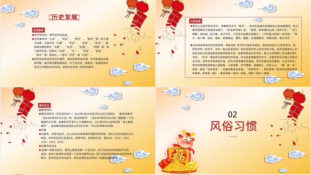 中国传统节日春节习俗PPT模板 中国传统节日春节习俗PPT模板