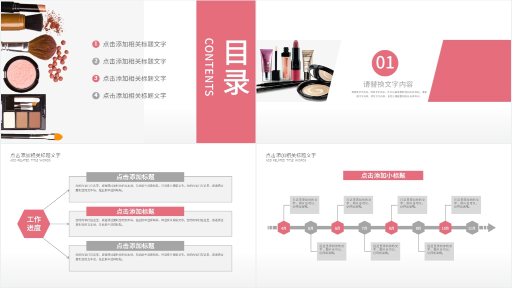 化妆品计划年度总结PPT模板
