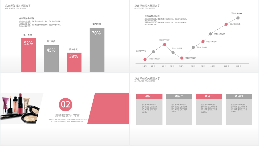 化妆品计划年度总结PPT模板