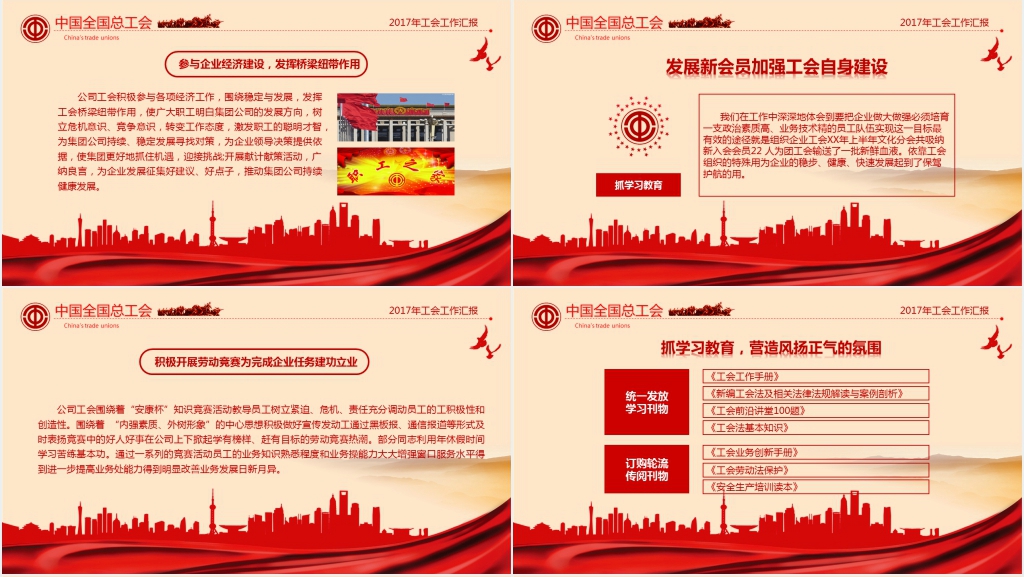 工会管理年度工作总结PPT范文 工会管理年度工作总结PPT范文